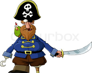 320x253 Cartoon Pirate Girl. Vector Clip Art Illustration With Simple
