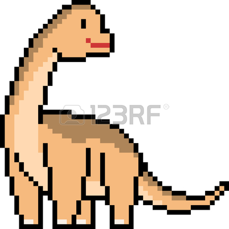 450x450 Vector Pixel Art Raptor Dinosaur Royalty Free Cliparts, Vectors
