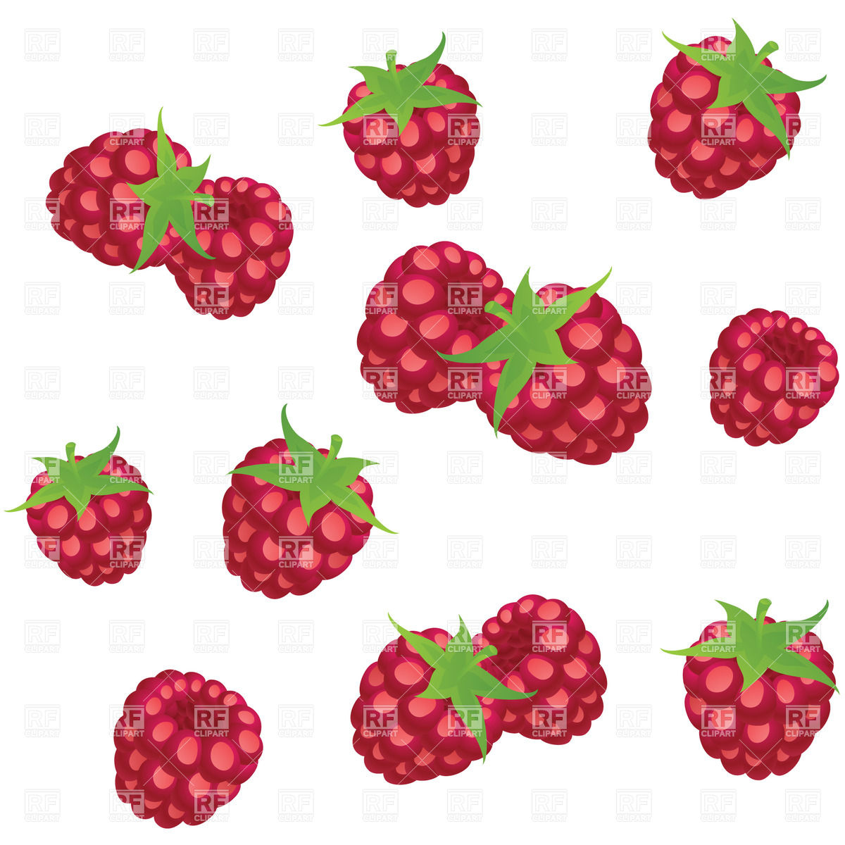 1200x1200 Seamless Raspberry Background Royalty Free Vector Clip Art Image