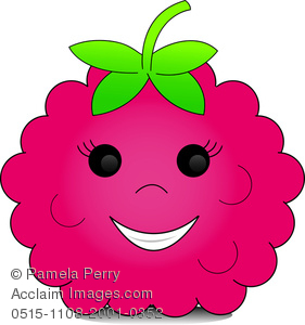 281x300 Art Image Of A Cartoon Raspberry With A Smiling Face