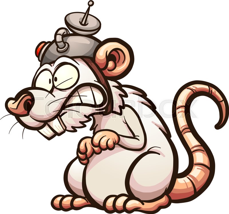 800x747 Cartoon Laboratory White Rat. Vector Clip Art Illustration