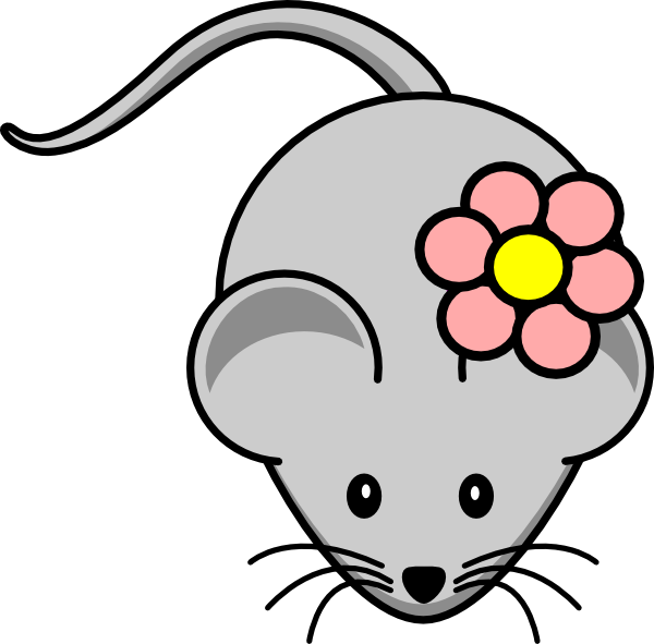 600x591 Rat With Flower Clip Art