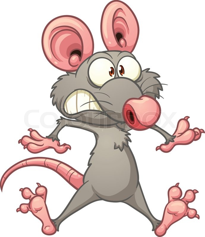 690x800 Scared Cartoon Rat. Vector Clip Art Illustration With Simple