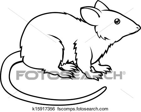 450x357 Clip Art Of Stylised Rat Illustration K15917356