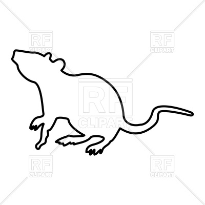 400x400 Rat Outline Royalty Free Vector Clip Art Image