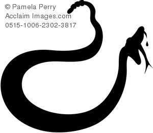 300x262 Art Illustration Of A Silhouette Of A Snake With Dripping Fangs