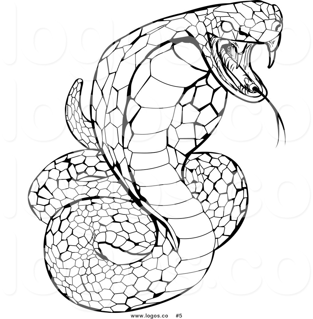 1024x1044 Royalty Free Stock Logo Of A Black And White Venomous Cobra Snake