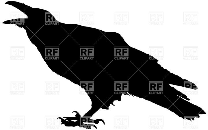 720x450 Cawing Raven Silhouette Royalty Free Vector Clip Art Image
