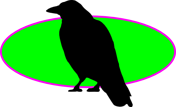 600x366 Raven On Green Oval Clip Art