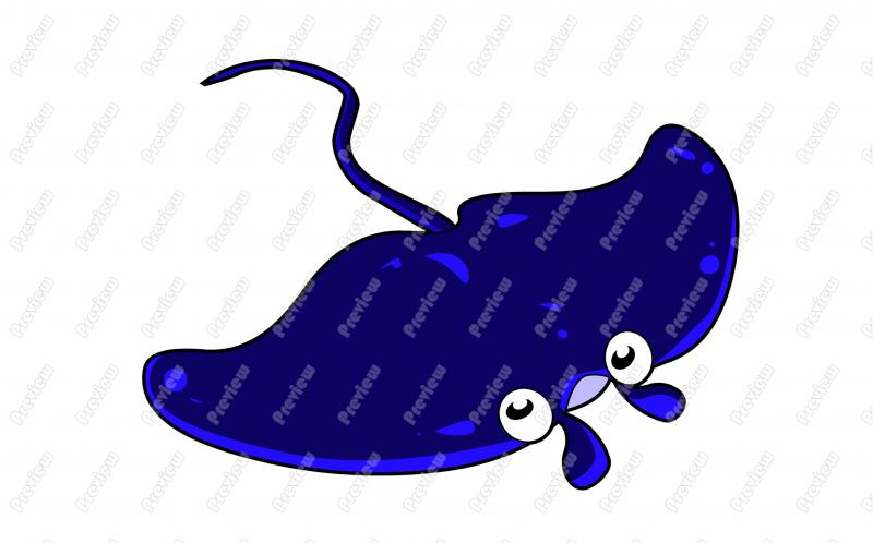 800x498 Manta Ray Character Clip Art
