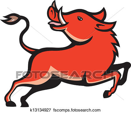 450x388 Clip Art Of Wild Pig Razorback Hog K13134927