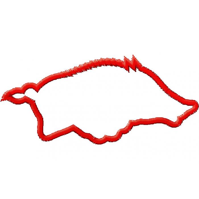 700x700 Red Outline Arkansas Razorback Clipart