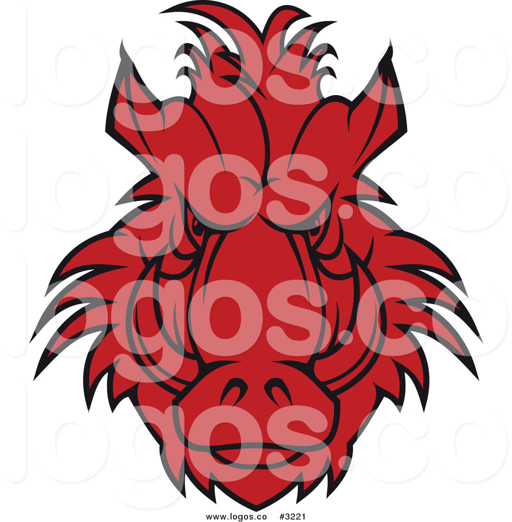 1024x1044 Royalty Free Vector Of A Red Razorback Boar Head Logo By Vector