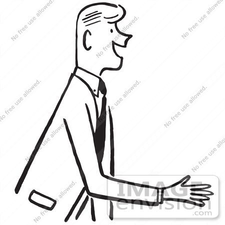 450x450 Cartoon Of A Salesman Or Gentleman Reaching Out To Shake Hands