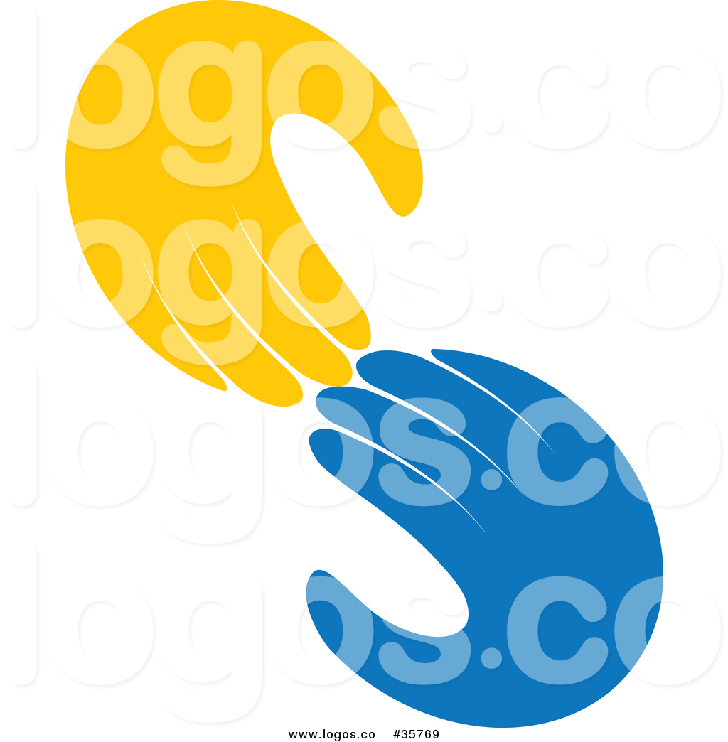 1024x1044 Vector Logo Of Yellow And Blue Human Hands Reaching Towards Each