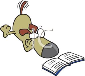 300x266 Art Image A Dog Reading A Book