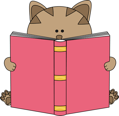 450x441 Cat Reading Book Clip Art