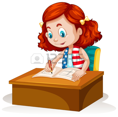 450x444 Children Reading And Writing Illustration Royalty Free Cliparts