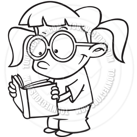 460x460 Children Reading Clip Art Black And White