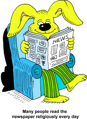 293x400 Image Rabbit Reading Newspaper
