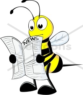 281x320 Bee Reading Newspaper