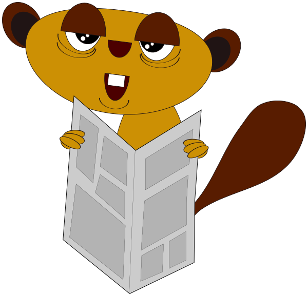 600x573 Beaver Reading Newspaper