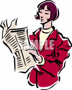 243x300 Businesswoman Reading The Newspaper