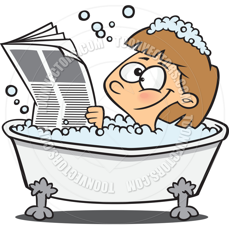 940x940 Cartoon Woman Reading Newspaper In Bathtub By Ron Leishman Toon