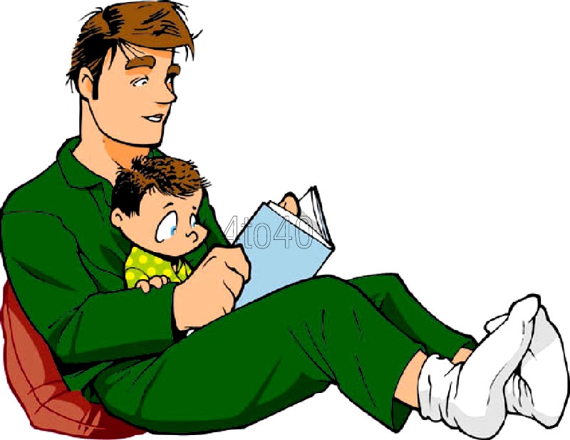 800x618 Dad Reading Clipart