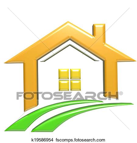 450x470 Drawings Of Real Estate 3d Logo House K19586954
