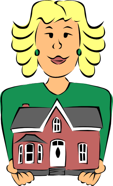 366x600 Real Estate Agent Holding House Clip Art