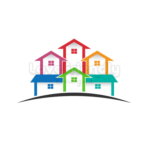 570x570 Real Estate Logo, Colored Houses Clip Art. Concept For A Real