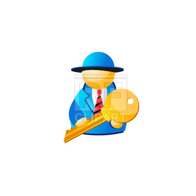 400x400 Realtor Icon, Man With Key Free Vector Clip Art Image
