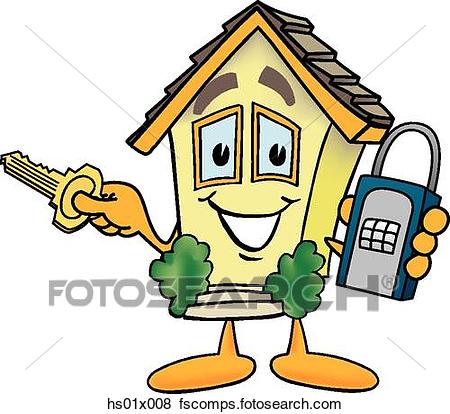 450x414 Stock Illustration Of House With Lock Box Hs01x008