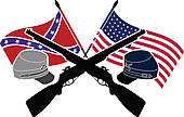 170x108 Clipart Of Confederate Flag Vs. Union Flag. K21019932