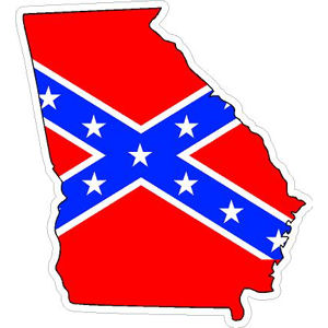 300x300 Confederate Rebel Flag State Outline