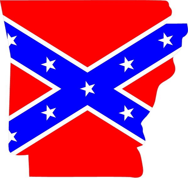 600x570 Arkansas Rebel Confederate Flag Decal Sticker 03