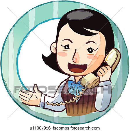 450x455 Stock Illustration Of People, Telephone, Communication, Talking