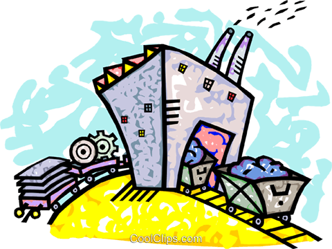 480x360 Factory Receiving Raw Materials Royalty Free Vector Clip Art