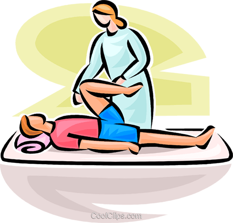 480x459 Man Receiving Physiotherapy Royalty Free Vector Clip Art