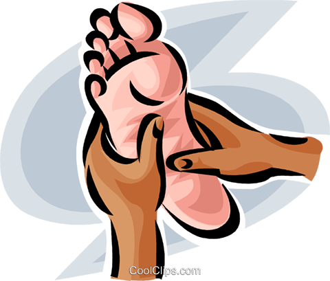 480x409 Person Receiving A Foot Massage Royalty Free Vector Clip Art