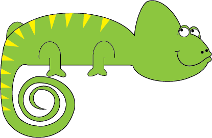 415x271 Chameleon Clip Art 2