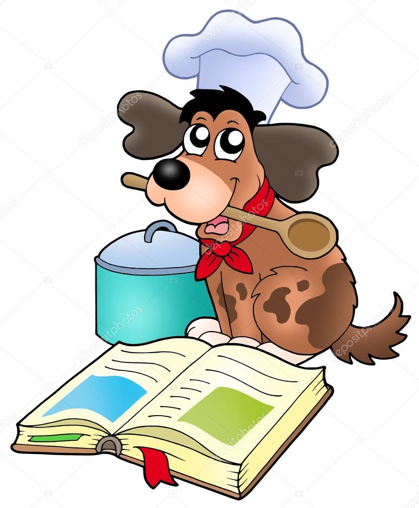 843x1023 Cartoon Dog Chef With Recipe Book Stock Photo Clairev