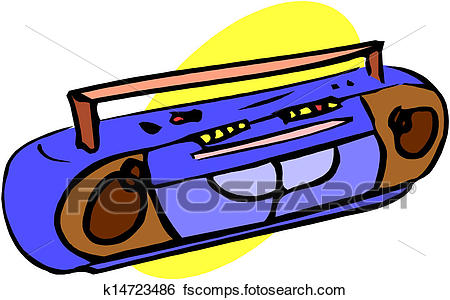 450x300 Clip Art Of Vintage Radio Cassette Recorder K14723486