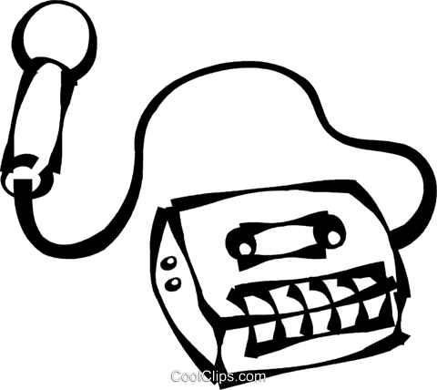 480x428 Tape Recorder And Microphone Royalty Free Vector Clip Art