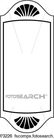 183x470 Clip Art Of , Rectangle, Border, Fan, Fancy, Frame, Panel, Shapes