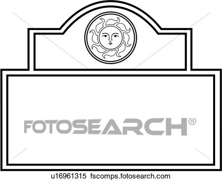 450x367 Clipart Of , Blank, Border, Fancy, Frame, Moon, Rectangle, Sign