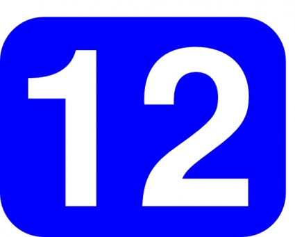 425x341 Blue Rounded Rectangle With Number 12 Clip Art Vector, Free Vector