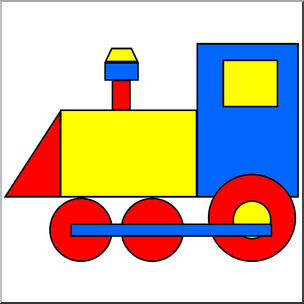 304x304 Clip Art Basic Shapes Train Color I Abcteach
