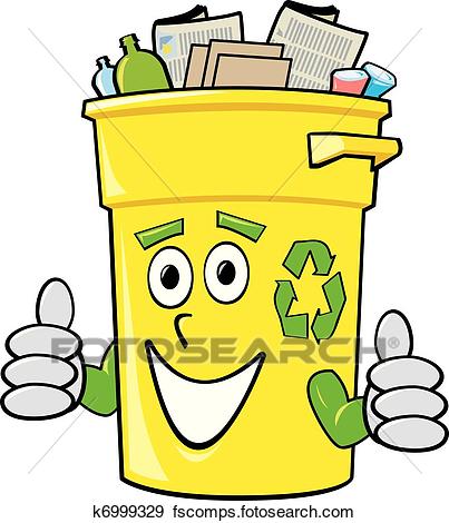403x470 Clip Art Of Cartoon Recycling Bin K6999329